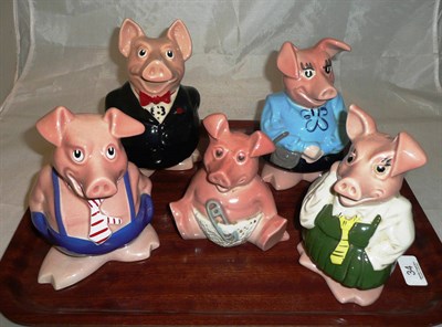 Lot 34 - Set of five Wade NatWest pigs