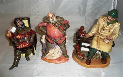 Lot 36 - Three Royal Doulton figures 'Falstaff' HN2054, 'The Foaming Quart' HN2164 and 'Lunchtime' HN2485