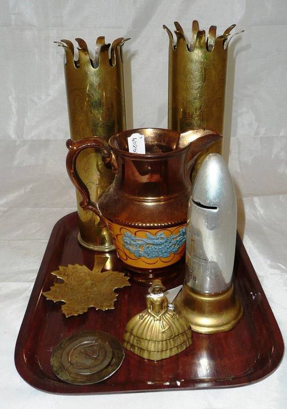 Lot 51 - A pair of Trench Art shell cases 1914 -18, a