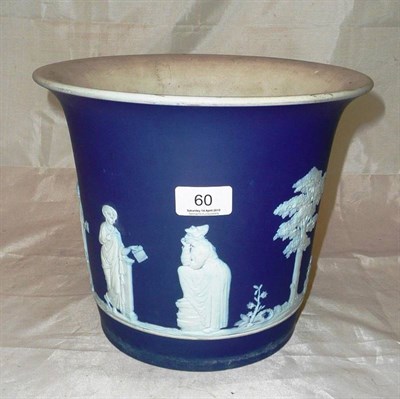 Lot 60 - A blue and white Wedgwood Jasperware planter