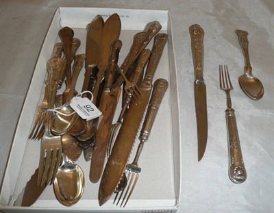 Lot 92 - Quantity of silver and plated flatware