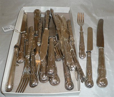 Lot 109 - Quantity of silver handled knives and forks