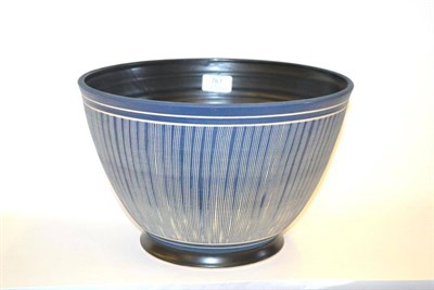 Lot 761 - Keith Jones for Heal's: A Porcelain Bowl, having vertical sgraffito sides within horizontal...