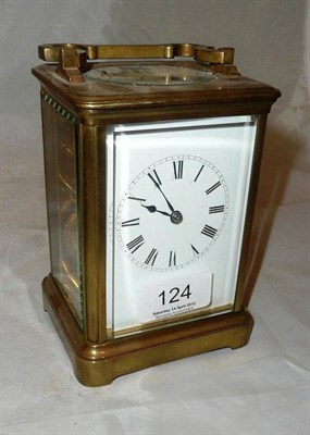 Lot 124 - Brass carriage clock