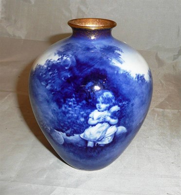 Lot 126 - A Doulton blue children vase