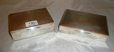 Lot 130 - Two silver boxes with engine turned decoration