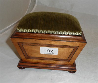 Lot 192 - A Georgian satinwood needlework box with pin cushion top