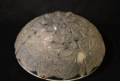 Lot 771 - A René Lalique Charmes No.2458 Clear and Frosted Glass Plafonnier Vasque, moulded with...