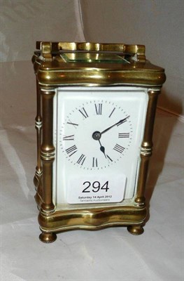 Lot 294 - A brass carriage timepiece