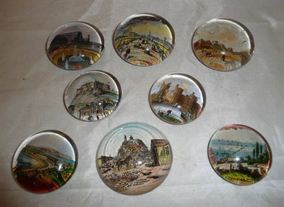 Lot 301 - Eight glass printed paperweights