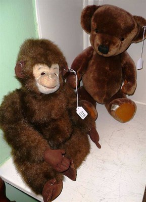 Lot 319 - Merrythought monkey and a Nesbit teddy