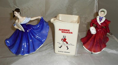 Lot 343 - Royal Doulton figure 'The Skater' HN3439, a Doulton figure 'Elaine' HN2791 and a Wade 'Johnnie...