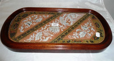 Lot 345 - A Victorian mahogany framed beadwork centrepiece stand