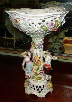 Lot 370 - A late 19th century Continental flower encrusted centrepiece