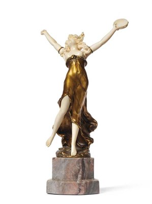 Lot 787 - Johann Philipp Ferdinand Preiss (German 1882-1943): "The Tambourine Dancer ", A Gilt Patinated...