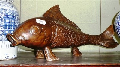 Lot 380 - A bronzed figure of a carp