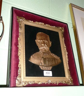 Lot 404 - Gilt metal bust of 'BOBS' in a gilt frame