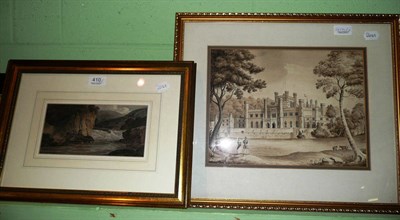 Lot 410 - Watercolour of a Welsh stream, bears signature Girtin and dated 1800 and another watercolour of...