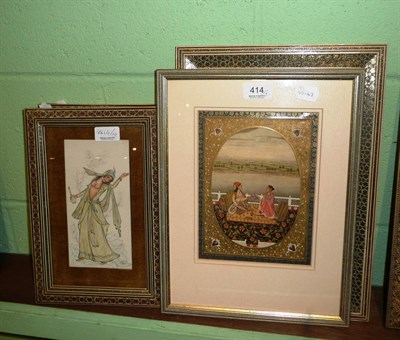 Lot 414 - Four various Asian paintings of figural subjects