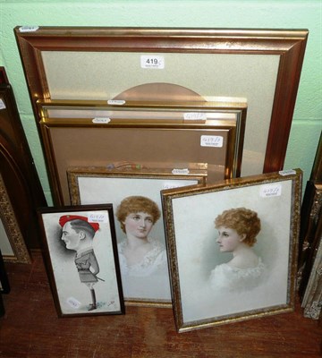 Lot 419 - A charcoal sketch of a child signed and dated 1890 and six other figural subjects