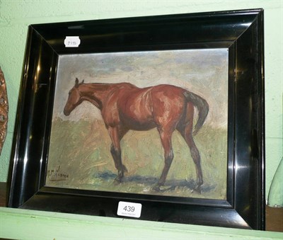 Lot 439 - Oil painting of a horse