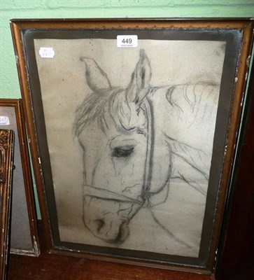 Lot 449 - Charcoal sketch of a horse