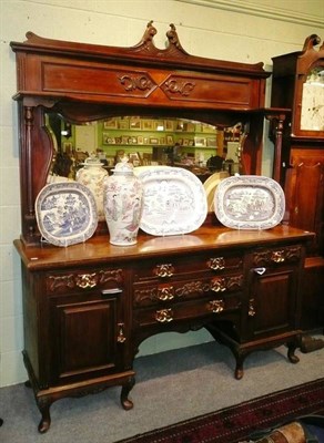 Lot 465 - An Art Nouveau mahogany mirror-backed sideboard