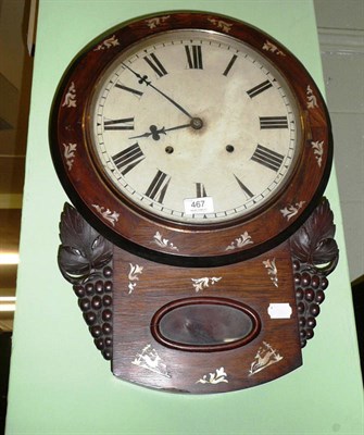 Lot 467 - A rosewood veneered striking wall clock