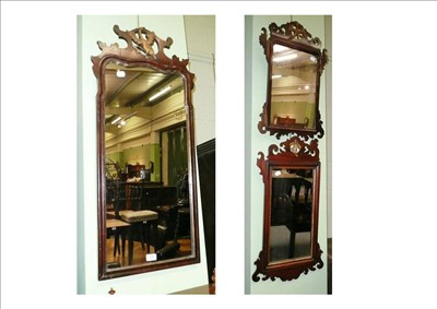 Lot 478 - Three mahogany fret-cut mirrors