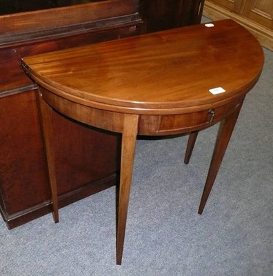 Lot 485 - Edwardian D-shaped mahogany card table