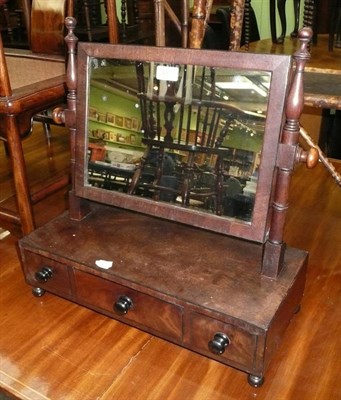 Lot 497 - A 19th century mahogany three drawer toilet mirror