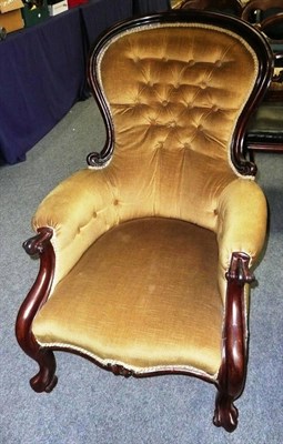 Lot 534 - Victorian balloon back nursing chair