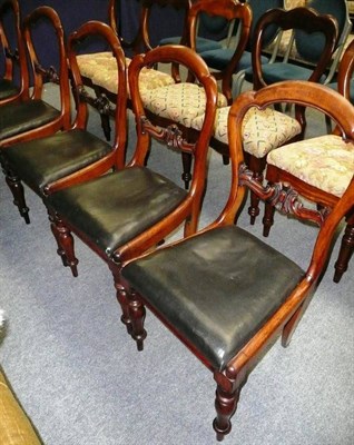 Lot 535 - Five Victorian balloon back chairs