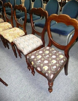 Lot 537 - Eight Victorian mahogany balloon back chairs