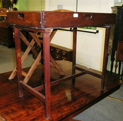 Lot 559 - Mahogany butler's tray on stand