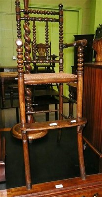 Lot 568 - A bobbin-turned high chair