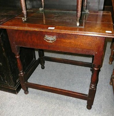 Lot 575 - 18th century oak table with single drawer