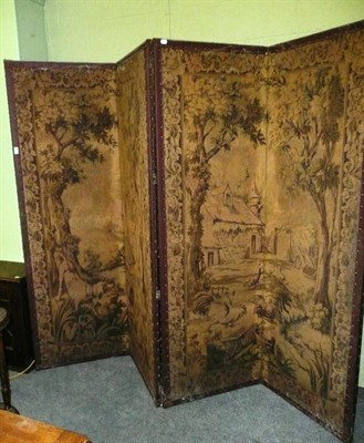 Lot 595 - Four leaf screen