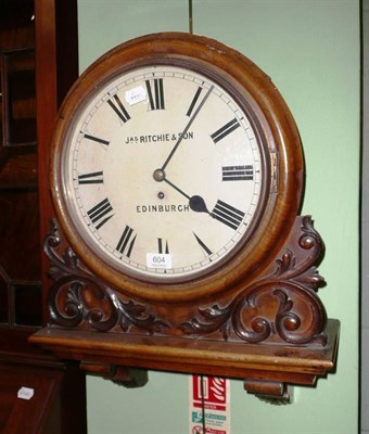 Lot 604 - Edinburgh oak-cased wall clock