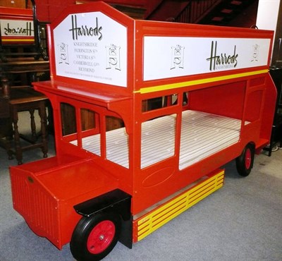 Lot 659 - Harrods bunk bed as a double-decker bus, with mattresses