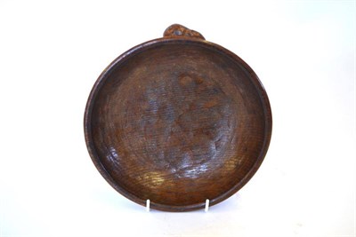 Lot 819 - A Robert  "Mouseman " Thompson Oak Fruit Bowl, with tooled interior, carved mouse signature to...