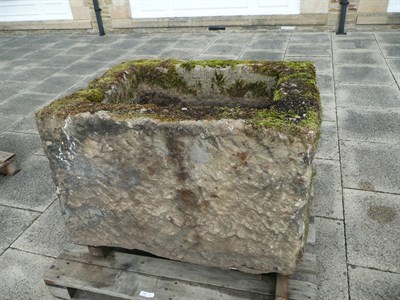 Lot 758 - A rectangular stone trough, 100cm x 79cm x 65cm high