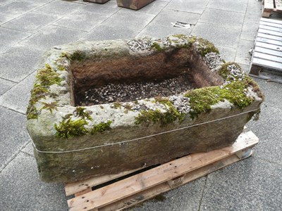 Lot 760 - A rectangular stone trough, 114cm x 68cm x 46cm high