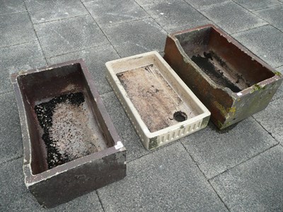 Lot 766 - Two stoneware sinks and a cream glazed sink