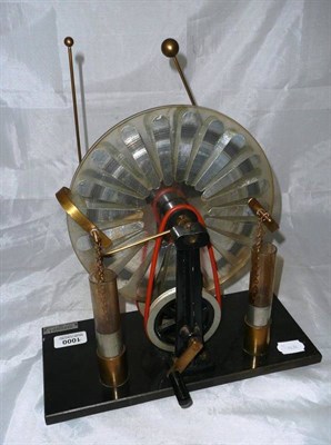 Lot 1000 - A Small Wimshurst Electrostatic Machine by W.B.Nicholson, Glasgow, with two 22cm rotating...