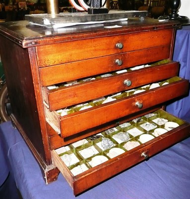 Lot 1001 - A 19th Century Seven Drawer Mahogany Specimen Chest, containing a good collection of rocks and...