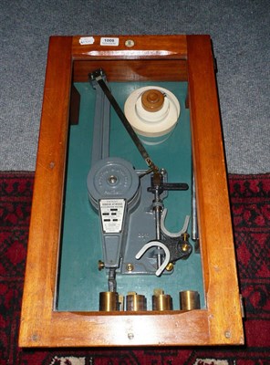 Lot 1008 - A Cusson & Johnsons Patent Ribbon Atwood Acceleration Machine, with grey enamel finish, in a glazed