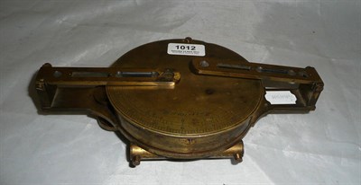 Lot 1012 - A 19th Century Lacquered Brass Miner's Dial, with folding side vanes, silvered dial, spirit...