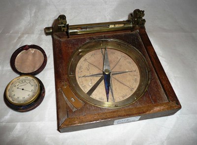 Lot 1014 - A 19th Century French Eclimetre (Inclinometer) by Lenoir, Paris, with paper covered compass...