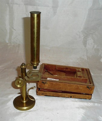 Lot 1020 - A 19th Century Lacquered Brass Monocular Compound Travelling Microscope by Watkins & Hill,...